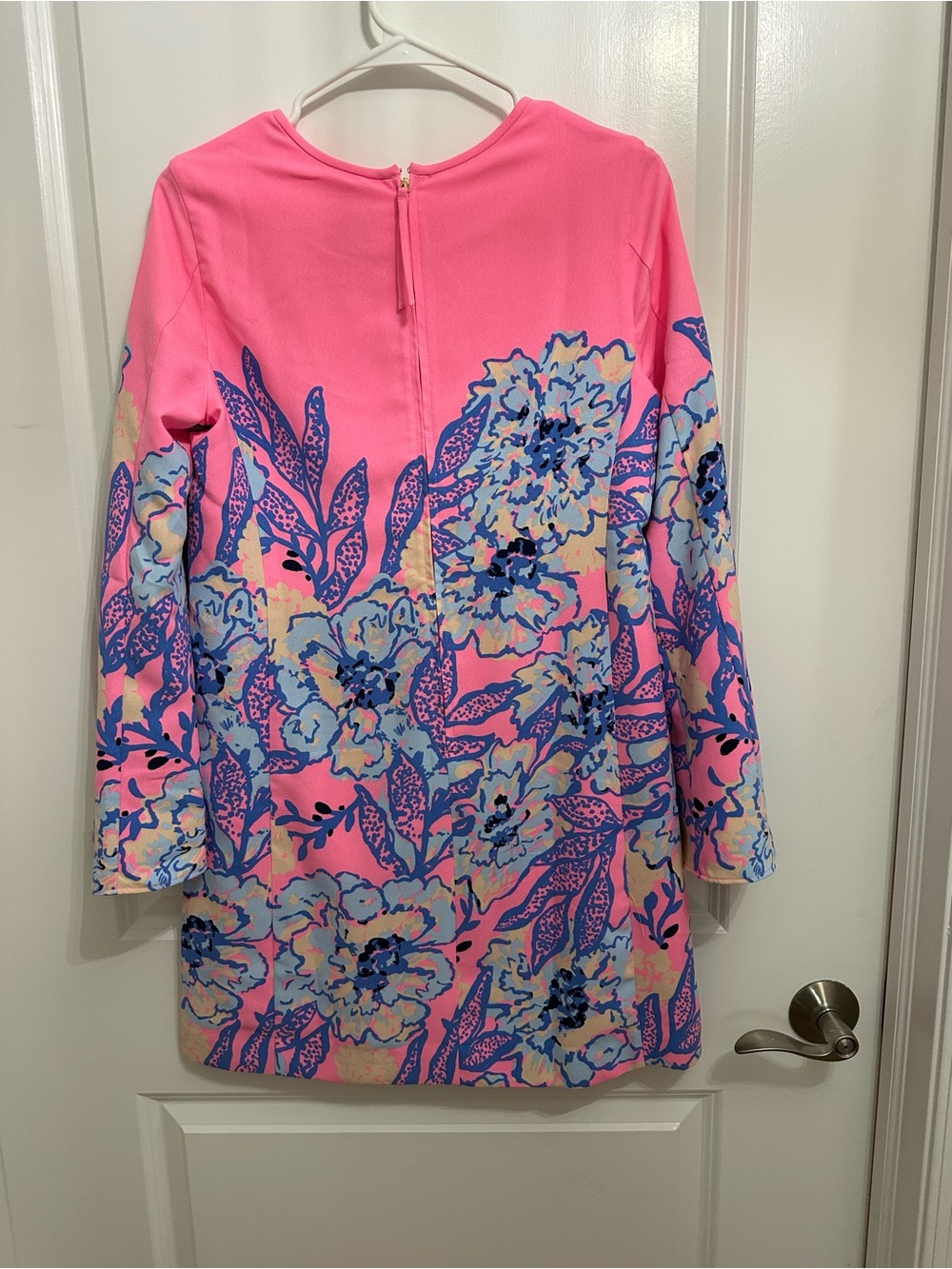Lilly Pulitzer Pink Floral Shift with Blue Accents - Picture 2 of 6